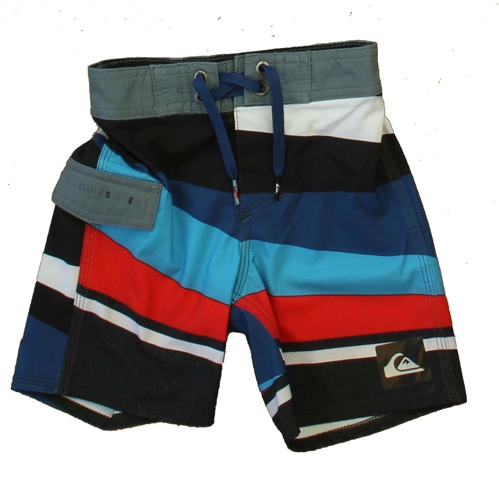 Quiksilver Boys Gray | Black | Blue | Red Trunks size: 2T